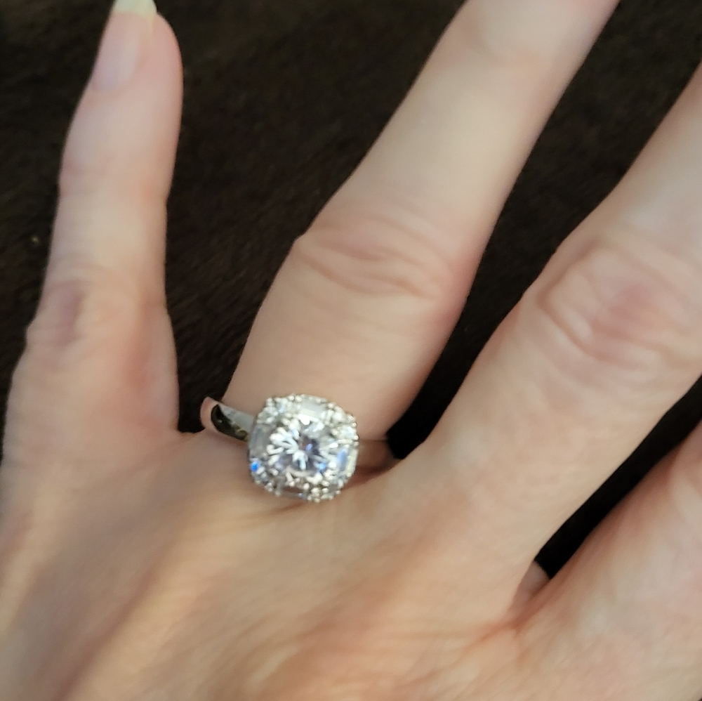Engagement Ring in Silver and CZ  |  CZ Engagement Ring for women